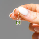 Green Sea Glass Hoops