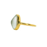 Light Blue Sea Glass, Gold Vermeil - Size P