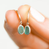 Green Sea Glass Hoops
