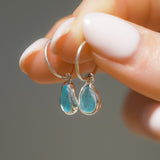 Blue Sea Glass Hoops
