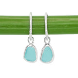 Blue Sea Glass Hoops