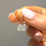 Light Blue Sea Glass Hoops