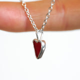 Red Sea Glass Heart Necklace