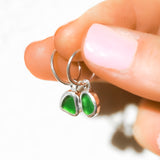 Green Sea Glass Hoops