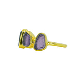 Purple Sea Glass, Gold Vermeil - Size Q