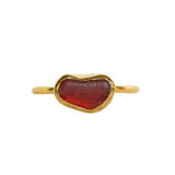 Red Sea Glass, Gold Vermeil - Size O