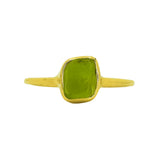 Green Sea Glass, Gold Vermeil - Size P