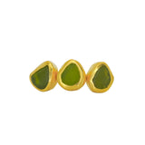 Green Sea Glass, Gold Vermeil - Size S