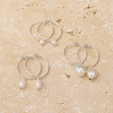 Statement Pearl Hoops - Sterling Silver