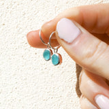 Light Blue Sea Glass Hoops