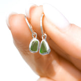 Green Sea Glass Hoops