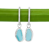 Blue Sea Glass Hoops