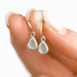 Light Blue Sea Glass Hoops