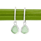 Green Sea Glass Hoops