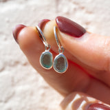 Green Sea Glass Hoops