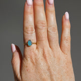 Blue Sea Glass, Gold Vermeil - Size R