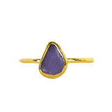 Purple Sea Glass, Gold Vermeil - Size T