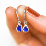 Blue Sea Glass Hoops