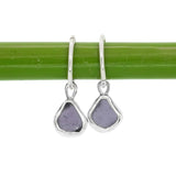Purple Sea Glass Hoops