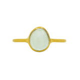 Light Blue Sea Glass, Gold Vermeil - Size S
