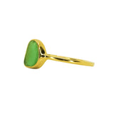 Green Sea Glass, Gold Vermeil - Size U