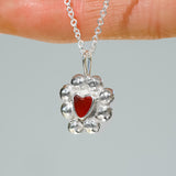 Red Sea Glass Heart Necklace