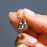 Green Sea Glass Hoops