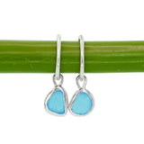 Blue Sea Glass Hoops