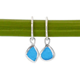 Blue Sea Glass Hoops