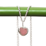 Pink Sea Glass Heart Necklace