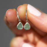 Green Sea Glass Hoops