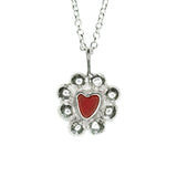 Red Sea Glass Heart Necklace