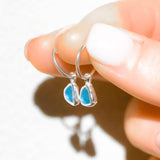 Blue Sea Glass Hoops
