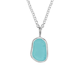 Blue Sea Glass Necklace