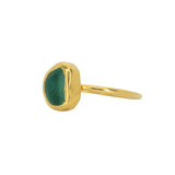 Green Sea Glass, Gold Vermeil - Size S