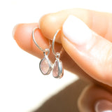 Pink/Purple Sea Glass Hoops