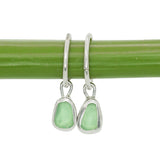 Green Sea Glass Hoops