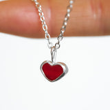 Red Sea Glass Heart Necklace