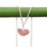 Pink Sea Glass Heart Necklace