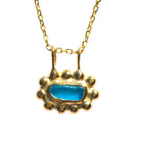 Sea Glass Sun Necklace - Gold Vermeil