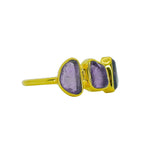 Purple Sea Glass, Gold Vermeil - Size Q