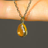 Yellow/Orange Sea Glass Necklace - Gold Vermeil