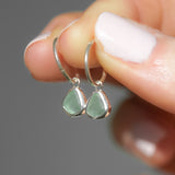 Green Sea Glass Hoops