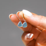 Blue Sea Glass Hoops