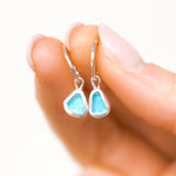 Blue Sea Glass Hoops