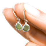 Green Sea Glass Hoops