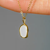 White Sea Glass Necklace - Gold Vermeil