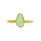 Green Sea Glass, Gold Vermeil - Size P