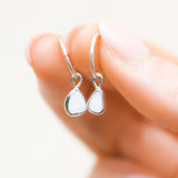White Sea Glass Hoops