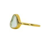 Light Blue Sea Glass, Gold Vermeil - Size V 1/2